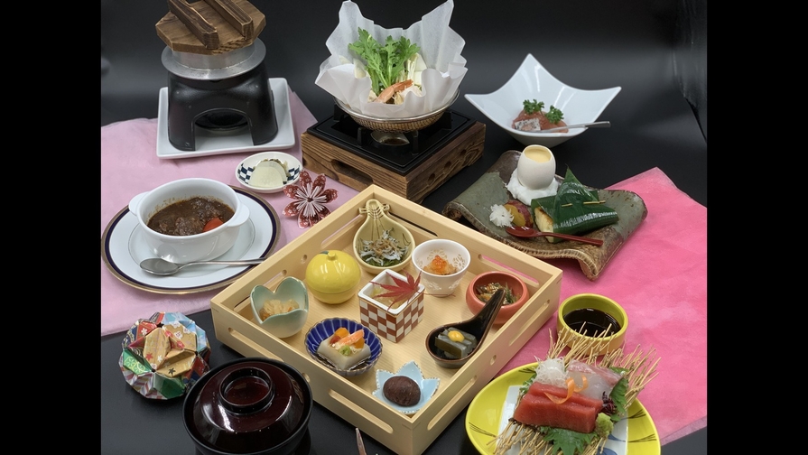 【グレードアップ２食付】通常よりワンランクUP♪当館人気の和食会席『おろち』・シチュー付＜全9品＞